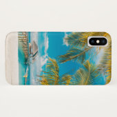 Coques Case-Mate iPhone Palmiers sur le coucher du soleil (Dos (Horizontal))