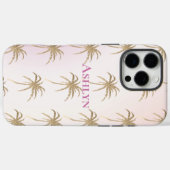 Coques Case-Mate iPhone Palmiers tropicaux en or rose vif (Verso (horizontal))