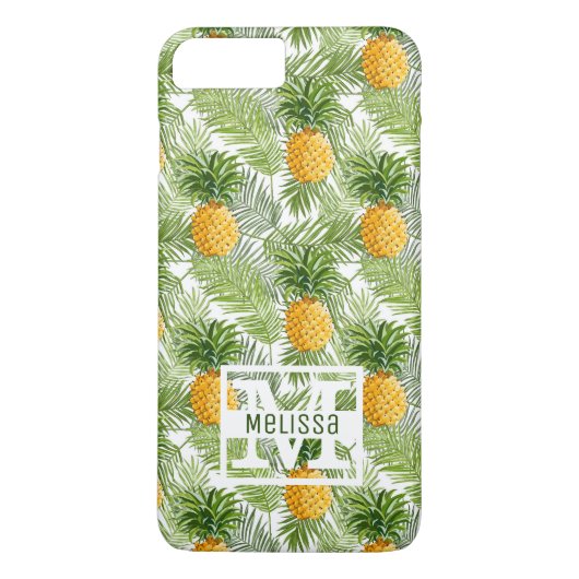 Coques Case-Mate iPhone Palmiers tropicaux Feuilles et ananas | Ajouter Vo (Dos)