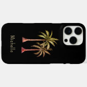 Coques Case-Mate iPhone Palmiers tropicaux modernes Simple Noir (Verso (horizontal))