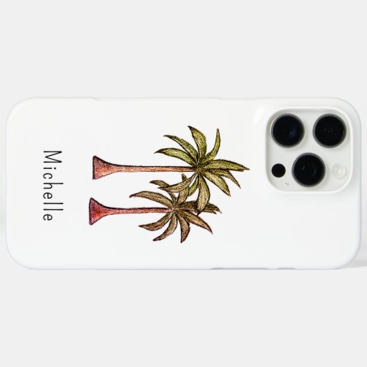 Coques Case-Mate iPhone Palmiers tropicaux simples (Verso (horizontal))