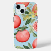 Coques Case-Mate iPhone Pamplemousse esthétique rose, bleu pastel et or (Verso)