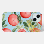 Coques Case-Mate iPhone Pamplemousse esthétique rose, bleu pastel et or (Verso (horizontal))