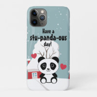 Panda Bébé Cute En Hiver Gris Neige