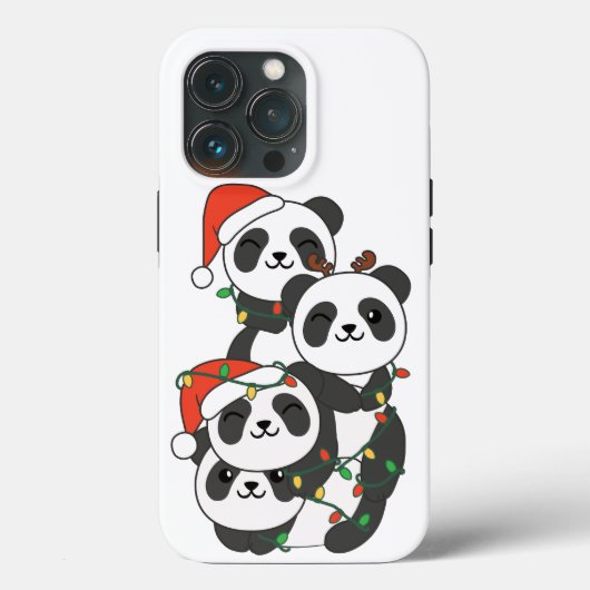 Coques Case-Mate iPhone Panda Christmas Tree Animaux de Noël Pandas (Verso)