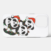 Coques Case-Mate iPhone Panda Christmas Tree Animaux de Noël Pandas (Verso (horizontal))