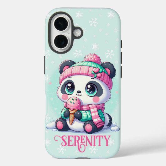 Coques Case-Mate iPhone Panda confortable Kawaii avec Ice Cream Cone hiver (Verso)