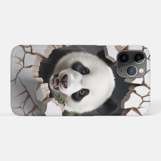 Coques Case-Mate iPhone Panda Cracked Hotte Art Panda Smashed Wall 3D (Dos (Horizontal))