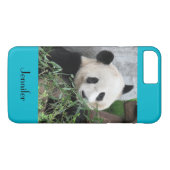 Coques Case-Mate iPhone Panda Géant Cute, Arrière - plan Bleu, Nom, (Dos (Horizontal))