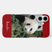 Coques Case-Mate iPhone Panda géant mignon, Rouge foncé, Nom (Verso (horizontal))