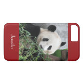 Coques Case-Mate iPhone Panda géant mignonne, Rouge foncé, Nom, (Dos (Horizontal))