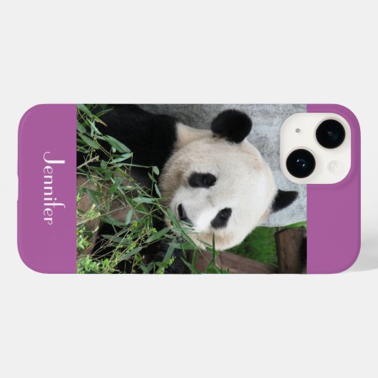 Coques Case-Mate iPhone Panda géant mignonne, violet, Orchidée rayonnante, (Verso (horizontal))