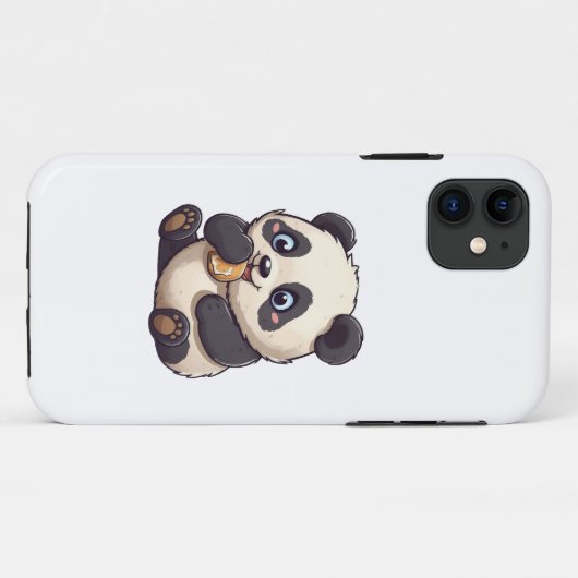 Coques Case-Mate iPhone Panda mange un biscuit (Dos (Horizontal))