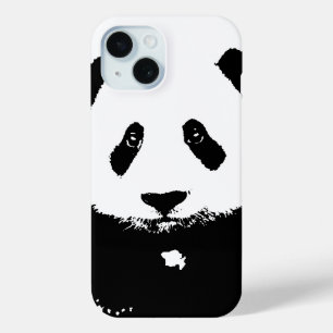 Coque Pour iPhone 15 Panda noir et blanc