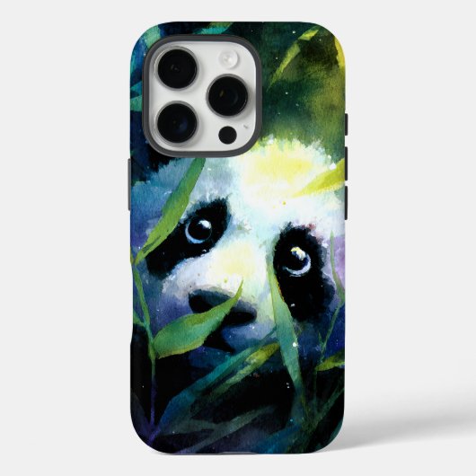 Coques Case-Mate iPhone Panda Peeking Bamboo Aquarelle (Verso)
