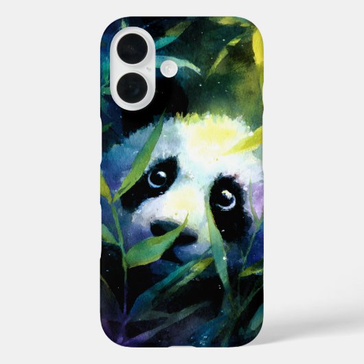 Coques Case-Mate iPhone Panda Peeking Bamboo Aquarelle (Verso)