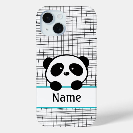 Coques Case-Mate iPhone Panda personnalisé Whimsical Aqua Blue (Verso)