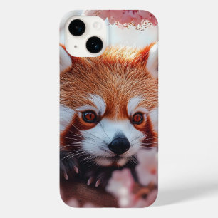Coque Pour iPhone 14 Panda Rouge Parmi Les Fleurs De Cerisiers