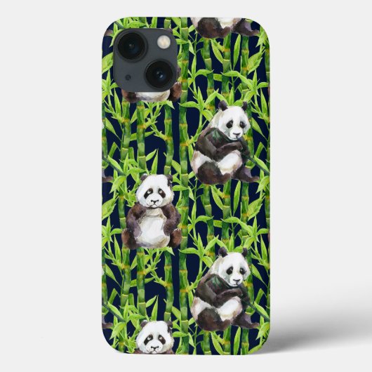 Coques Case-Mate iPhone Panda with Bamboo Watercolor Pattern (Verso)