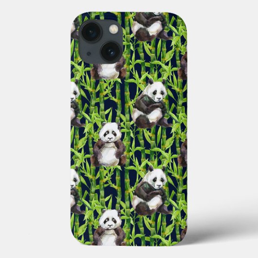 Coques Case-Mate iPhone Panda with Bamboo Watercolor Pattern (Verso)
