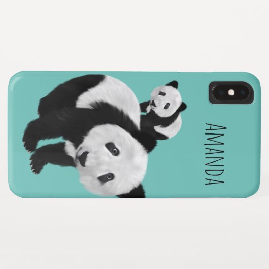 Coques Case-Mate iPhone Pandas Super Cute Personnalisés - Colo Changeable (Dos (Horizontal))