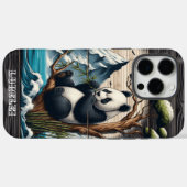 Coques Case-Mate iPhone Panda's Wooded Nook : Snack Bambou (Verso (horizontal))