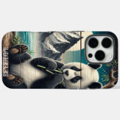 Coques Case-Mate iPhone Panda's Wooded Perch : Bamboo Indulgence (Verso (horizontal))