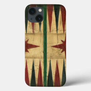 iPhone 13 Case Panneau antique de jeu de backgammon par le