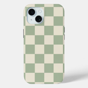 Coque Pour iPhone 15 Panneau de contrôle blanc vert et blanc désactivé
