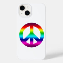 Panneau de Paix Arc-en-ciel en blanc pour hippie