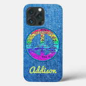 Coques Case-Mate iPhone Panneau de paix bleu déni aquarelle (Verso)