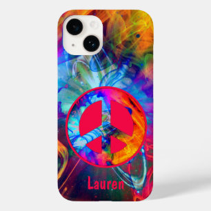 Coque Pour iPhone 14 Panneau de Paix Couleurs Gras et Flux de Lumière D