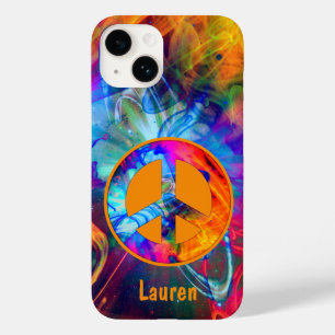 Coque Pour iPhone 14 Panneau de Paix Couleurs Gras et Flux de Lumière D