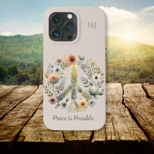 Case-Mate iPhone Case Panneau de Paix Floral les années 70 rétro "La Pai