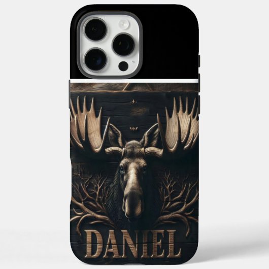 Coques Case-Mate iPhone Panneau de tête d'orignal sculpté (Verso)