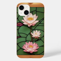 Panneau de verre coloré avec fleur de lotus en fle