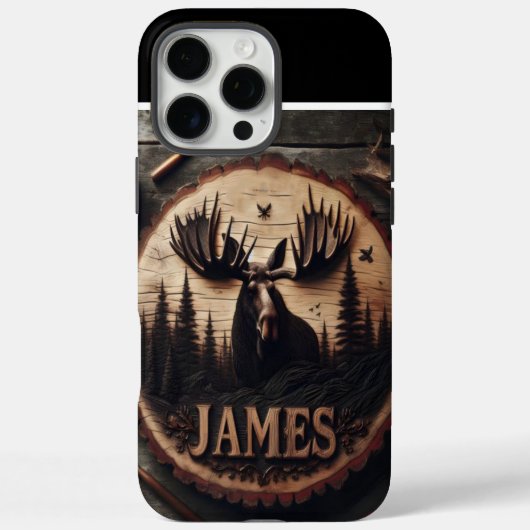 Coques Case-Mate iPhone Panneau d'orignal sculpté en bois (Verso)
