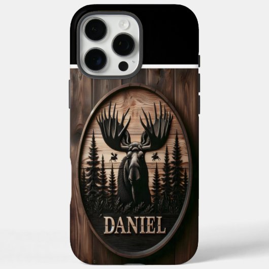 Coques Case-Mate iPhone Panneau d'orignal sculpté personnalisé (Verso)