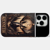 Coques Case-Mate iPhone Panneau en bois d'orignal sculpté (Verso (horizontal))