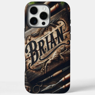Coques iPhone 16 Pro Max Panneau rustique Brian