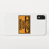 Coques Case-Mate iPhone Panneau Stop au Greenwashing (Dos (Horizontal))