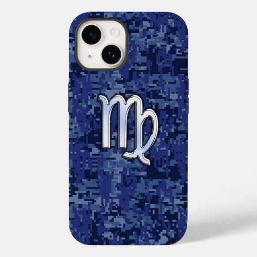 Coques Case-Mate iPhone Panneau Virgo Zodiac Camo bleu marine (Verso)