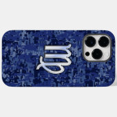 Coques Case-Mate iPhone Panneau Virgo Zodiac Camo bleu marine (Verso (horizontal))