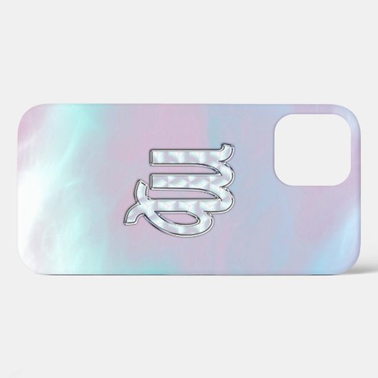Coques Case-Mate iPhone Panneau Virgo Zodiac sur Pastels Mère de Perle (Verso (horizontal))