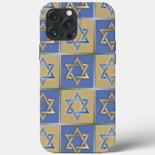 Coques Case-Mate iPhone Panneaux d'art en forme d'étoile de David bleue do (Verso)