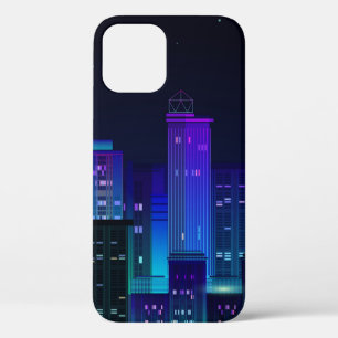 Case-Mate iPhone Case Panorama de la ville de nuit avec lumière néon sur