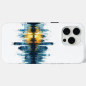 Coques Case-Mate iPhone Panorama urbain bleu et jaune (Verso (horizontal))