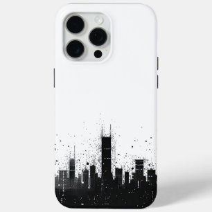 Coque iPhone 15 Pro Max Panorama urbain noir et blanc