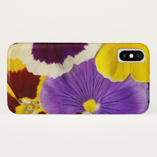 Coques Case-Mate iPhone Pansies d'impression florales (Dos (Horizontal))