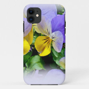 Coque iPhone 11 Pansies jaune et violet